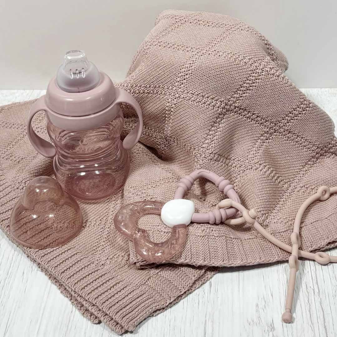detailed photo of blush diamond baby girl box contents