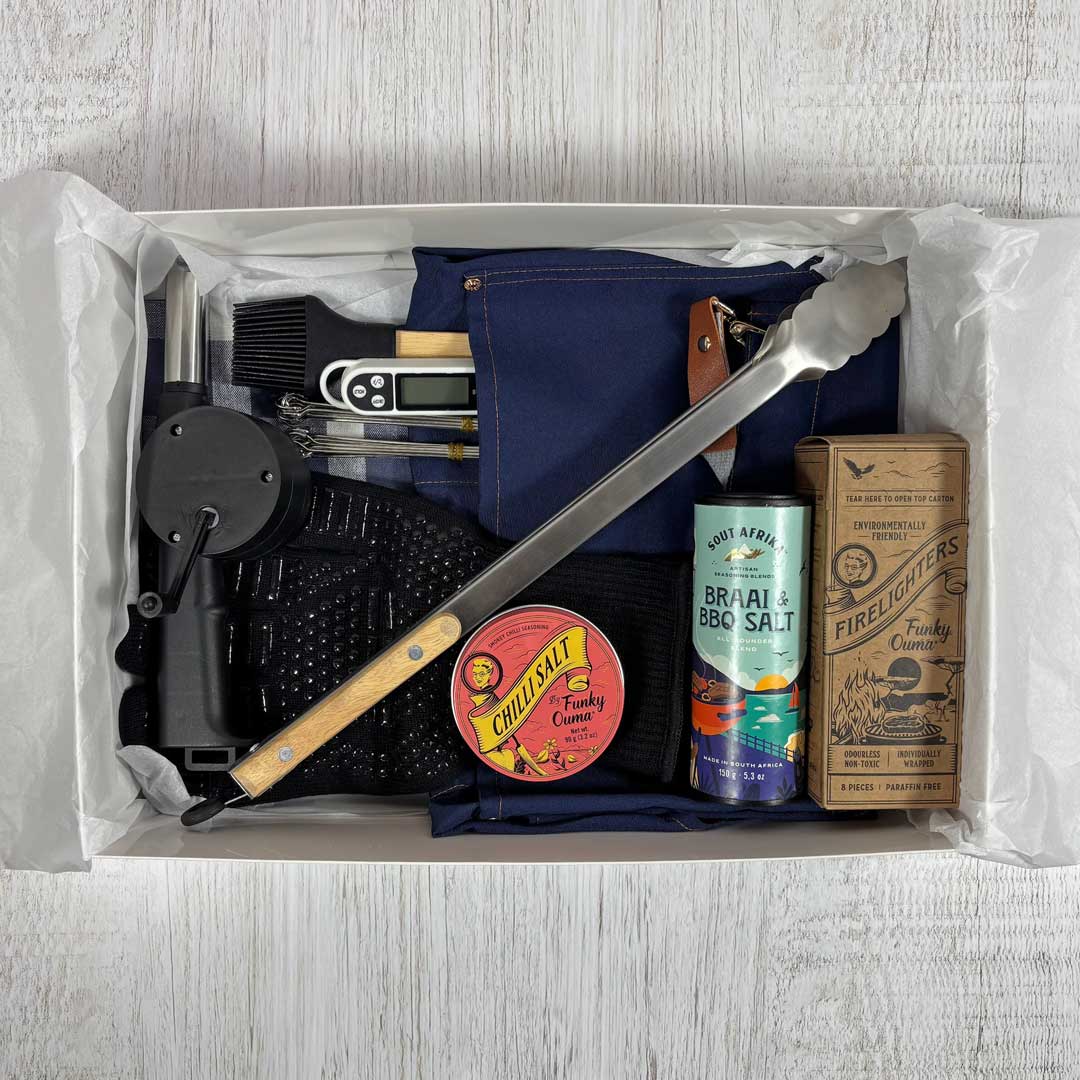 photo showing contents of braai box seen from above