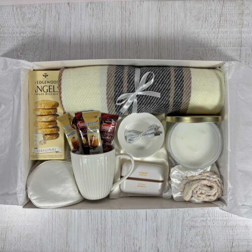 cozy box creram contents displayed in box ready for deliivery