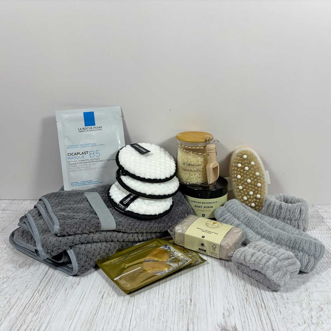 pamper products displayed on table