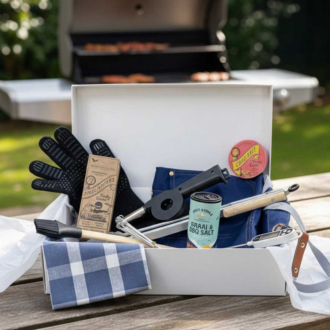braai box on outside table with bbq