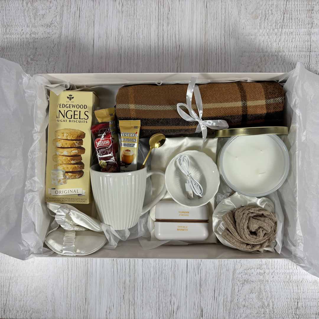 cozy box contents displayed in box